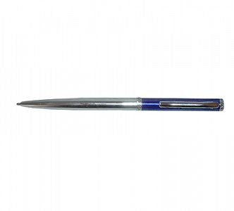 Ручка шариковая MC металлическая, поворотный механизм, метал. клип, серебристо/синий корпус